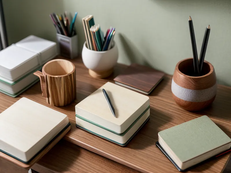 Mano anotando un hábito ergonómico de bienestar para una bibliotecaria en su cuaderno de estudio