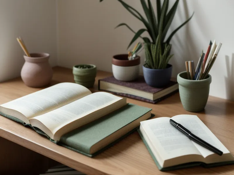 Fichero de plantas medicinales para la anemia y el hierro vegetal, con hojas de ortiga sobre una libreta de estudio